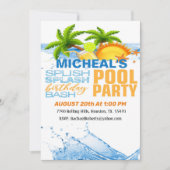 Invitation à la fête de la piscine de Bash (Devant)