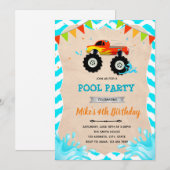 Invitation à la fête de la piscine de camion Monst (Devant / Derrière)