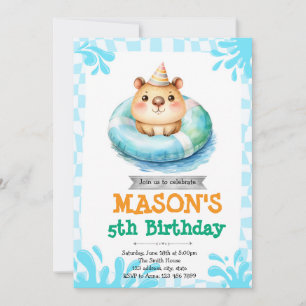 Invitation à la fête de la piscine de Capybara
