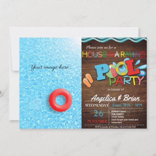 Invitation à la fête de la piscine de chauffage do (Devant)