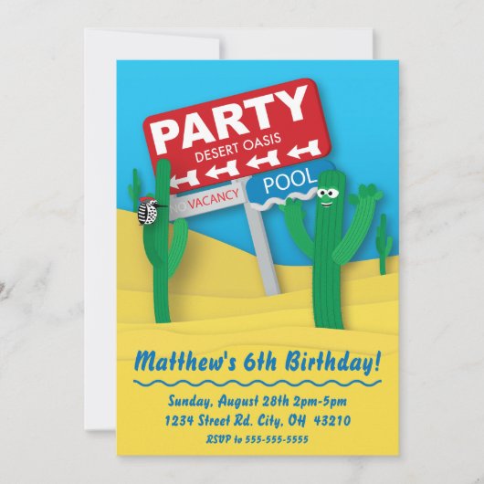 Invitation à la fête de la piscine de l'Oasis du d (Devant)