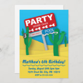 Invitation à la fête de la piscine de l'Oasis du d (Devant / Derrière)