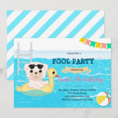 Invitation à la fête de la piscine de marionnettes (Devant / Derrière)