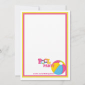 Invitation à la fête de la piscine de Splish Splas (Dos)