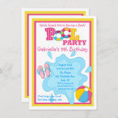 Invitation à la fête de la piscine de Splish Splas (Devant / Derrière)