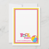 Invitation à la fête de la piscine de Splish Splas (Dos)