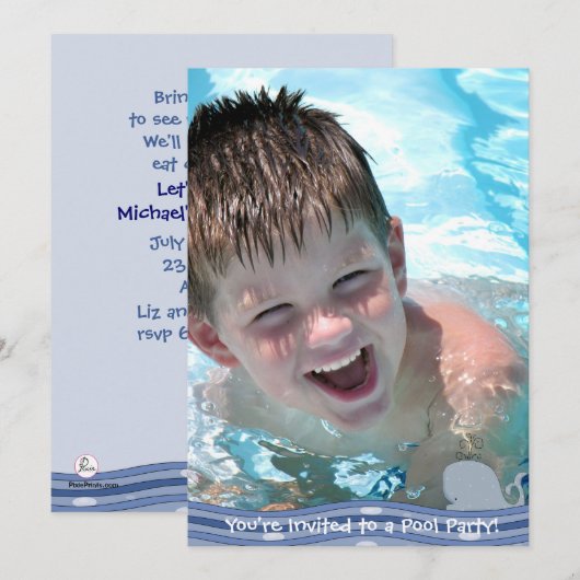 Invitation à la fête de la piscine de squash (Devant / Derrière)