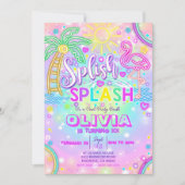 Invitation à la fête de la piscine de squash Neon (Devant)