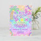 Invitation à la fête de la piscine de squash Neon (Debout devant)