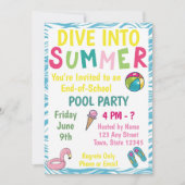 Invitation à la fête de la piscine d'été (Devant)