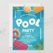 Invitation à la fête de la piscine d'été (Devant)