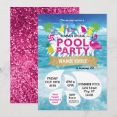 Invitation à la fête de la piscine d'été 5 x 7 (Devant / Derrière)