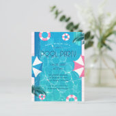 Invitation à la fête de la piscine d'été branchée (Debout devant)