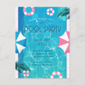 Invitation à la fête de la piscine d'été branchée (Devant)