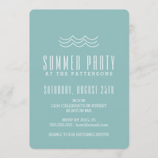 Invitation à la fête de la piscine d'été de Modern