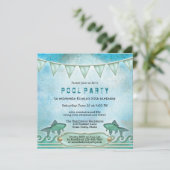 Invitation à la fête de la piscine d'été en eau ga (Debout devant)