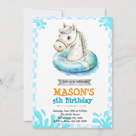 Invitation à la fête de la piscine du cheval (Devant)