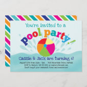 Invitation à la fête de la piscine - Été (Devant / Derrière)