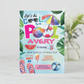 Invitation à la fête de la piscine pour enfants (Debout devant)