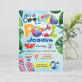 Invitation à la fête de la piscine pour enfants (Debout devant)