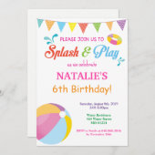 Invitation à la fête de la piscine Splish Splash G (Devant / Derrière)