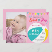 Invitation à la fête de la piscine Splish Splash G (Devant / Derrière)