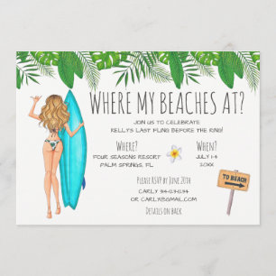 Invitation à la fête de la plage de Bachelorette