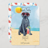 Invitation à la Fête de la plage de Great Dane (Devant / Derrière)