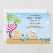 Invitation à la fête de la plage d'été (Devant)