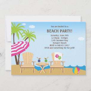 Invitation à la fête de la plage d'été