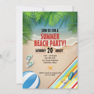 Invitation à la fête de la plage d'été tropical