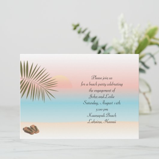 Invitation à la Fête de la Plage Tropical (Debout devant)