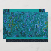 Invitation à la fête de la plume Aqua Peacock (Devant / Derrière)