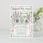 Invitation à la fête de la princesse à la piscine (Debout devant)