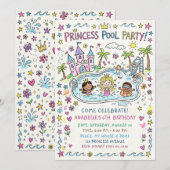 Invitation à la fête de la princesse à la piscine (Devant / Derrière)