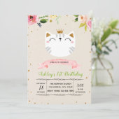 Invitation à la fête de la princesse chat mignonne (Debout devant)