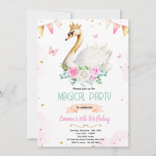 Invitation à la fête de la princesse cygne (Devant)