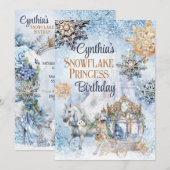 Invitation à la fête de la princesse Snowflake (Devant / Derrière)