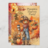 Invitation à la fête de la récolte de citrouilles (Devant / Derrière)