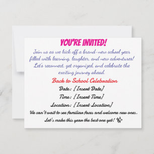 Invitation à la Fête de la Rentrée Scolaire