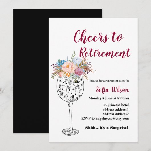 Invitation à la fête de la retraite (Devant / Derrière)