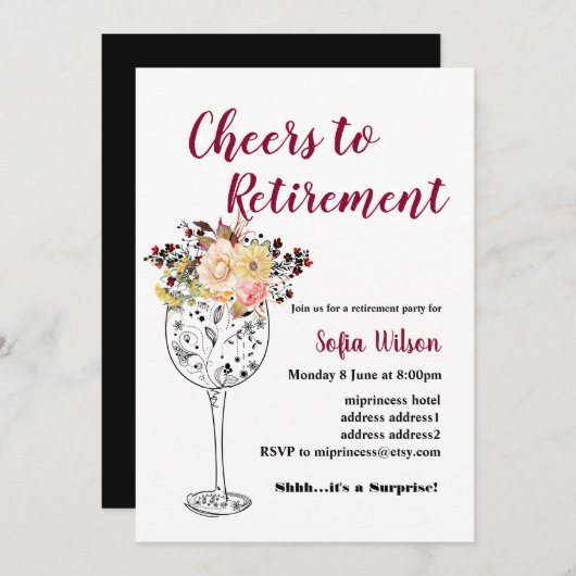 Invitation à la fête de la retraite (Devant / Derrière)