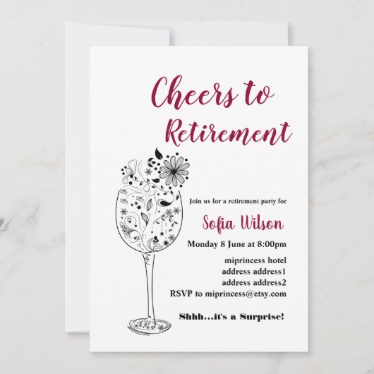 Invitation à la fête de la retraite (Devant)