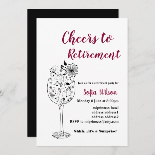 Invitation à la fête de la retraite (Devant / Derrière)