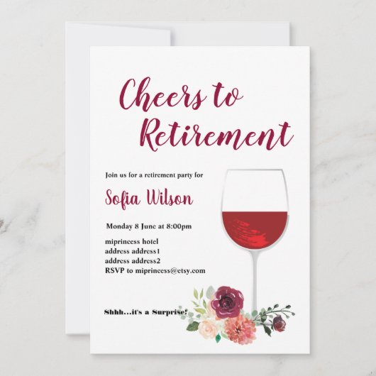 Invitation à la fête de la retraite (Devant)