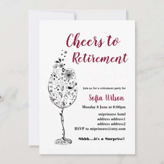 Invitation à la fête de la retraite (Devant)