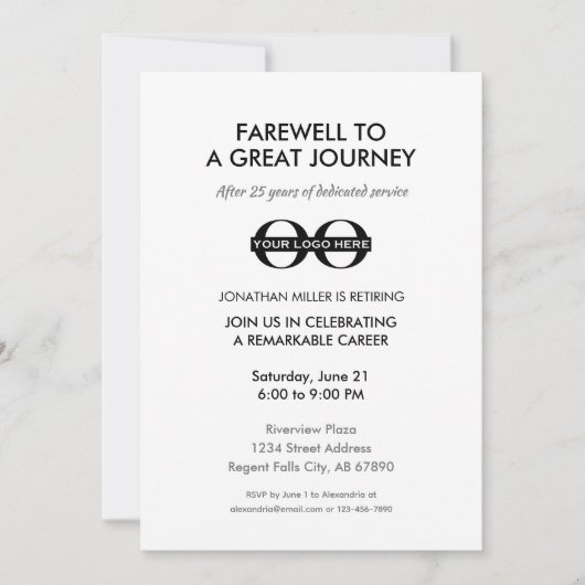 Invitation à la fête de la retraite de l'entrepris (Devant)