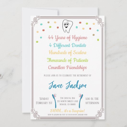 Invitation à la fête de la retraite hygiéniste den (Devant)