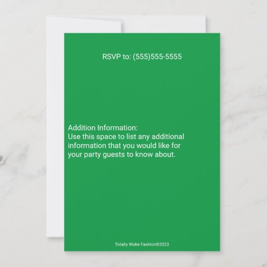 Invitation à la fête de la Saint-Patrick (Dos)