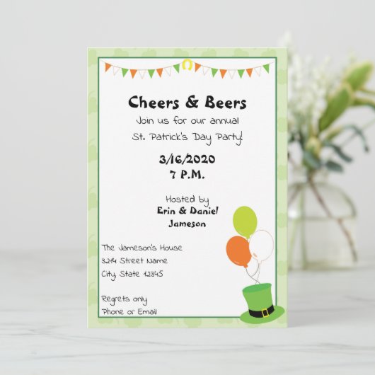 Invitation à la fête de la Saint-Patrick (Debout devant)